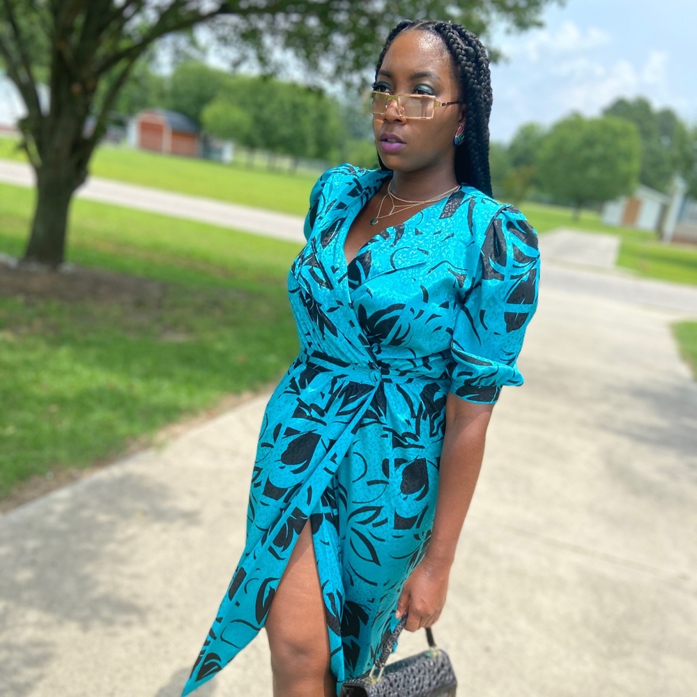Blue & Black Dress